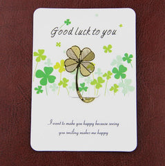 Four-leaf Clover Reading Metal Clip Bookmark